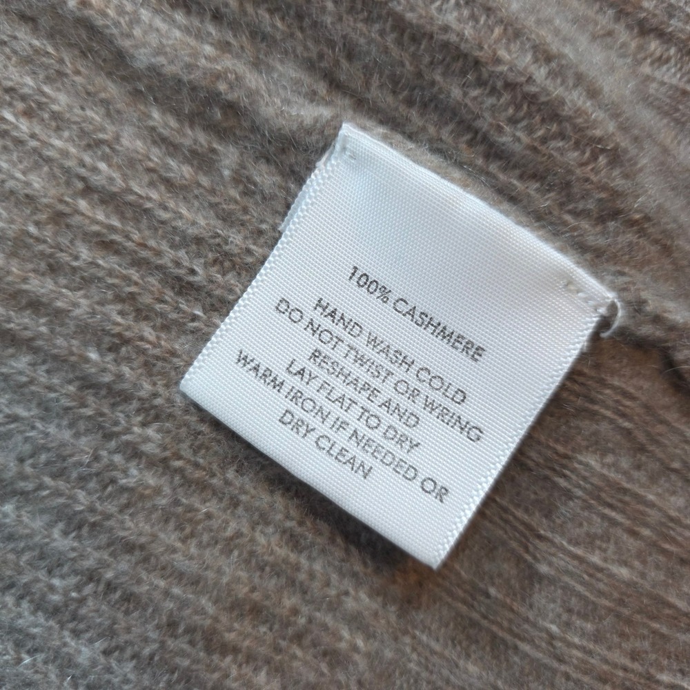 White + Warren Women XS Taupe Boyfriend 100% Cashmere V-Neck Cardigan Sweater - Picture 2 of 8